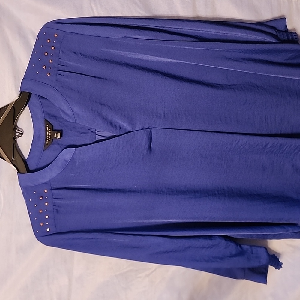 Investments Royal Blue Blouse with Studded Shoulders